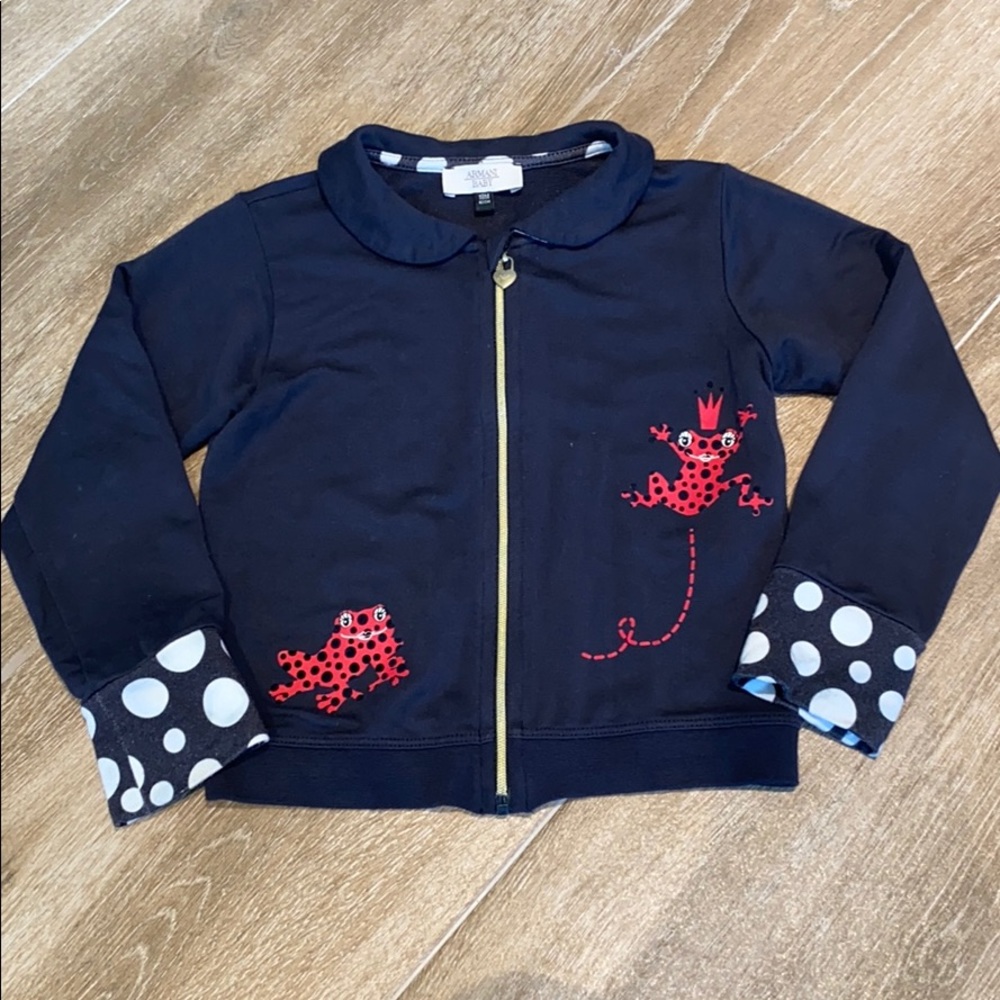 ARMANI BABY LIKE NEW DARK BLUE ZIP-UP SWEATSHIRT